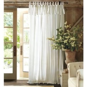 Pottery Barn Textured Cotton Tie Top Curtain